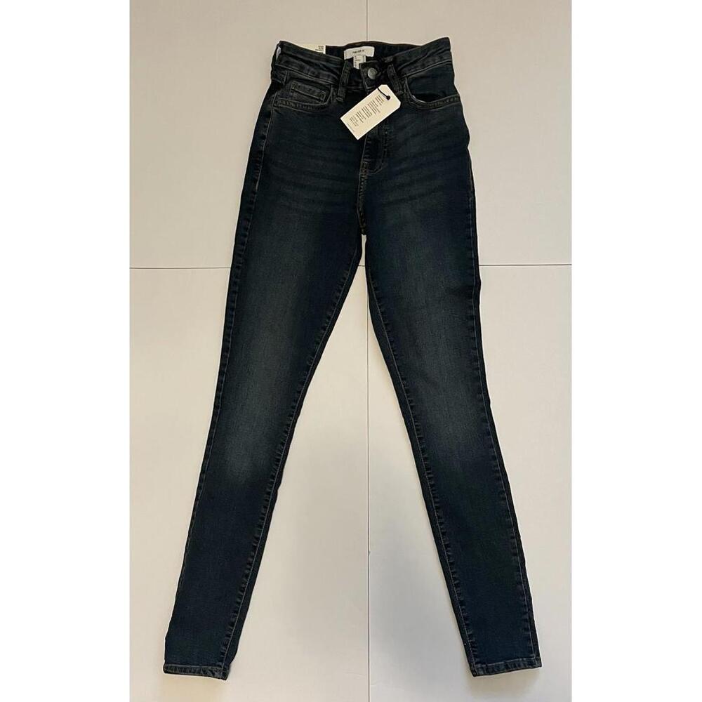 Forever 21 High-Rise Skinny Jeans XS Dark Wash Stretch Denim